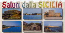 Carica l&#39;immagine nel visualizzatore di Gallery, Cartolina Saluti dalla Sicilia - Augusta (51951) - Kina Italia
