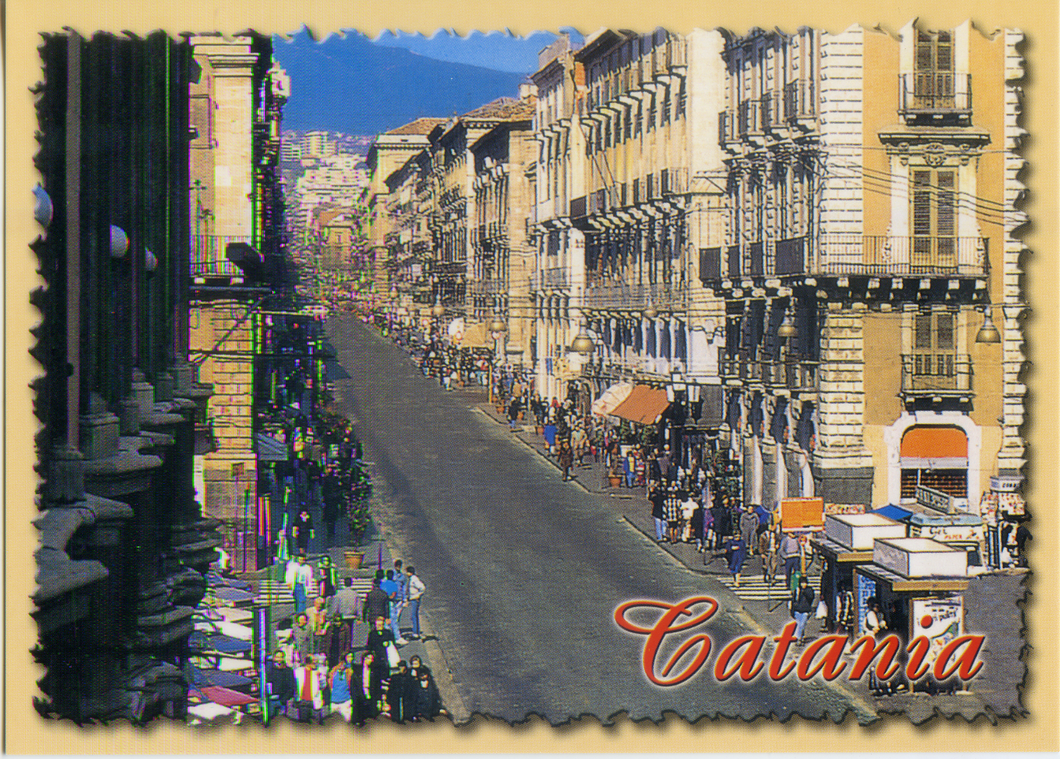 Cartolina Catania Via Etnea [1004] Officina Grafica Bolognese