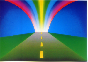 Cartolina Fantasia Italcards (9810262) - Arcobaleno su strada
