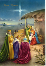 Carica l&#39;immagine nel visualizzatore di Gallery, Cartolina Buon Natale (S/194) Edizioni Saemec [5] Sacra Famiglia e i Magi