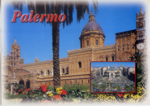 Cartolina di Palermo La Cattedrale e Teatro Politeama - Kina Italia