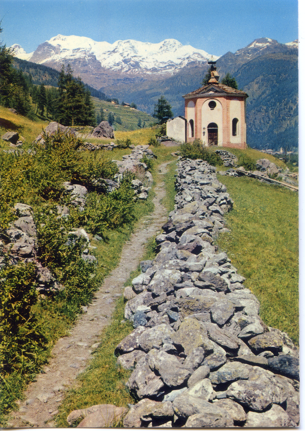 Cartolina Paesaggio Alpino con Cappelletta (602/8) SAR