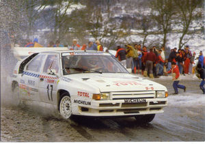 Cartolina Citroen BX 4 TC (Rally) [Philippe Wambergue e Jean Bernard Vieu] (C)