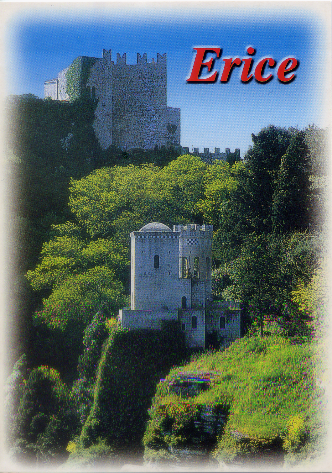 Cartolina di Erice con veduta della Torretta Pepoli - Kina Italia