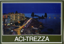Carica l&#39;immagine nel visualizzatore di Gallery, Cartolina Aci-Trezza ( Catania ) [Notturno] (23180/F) Kina Italia