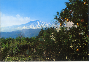 Cartolina Etna, Neve e Arance (da Taormina)[109]