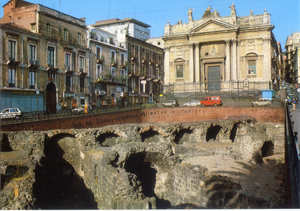 Cartolina Catania Anfiteatro Romano (24837) Kina Italia