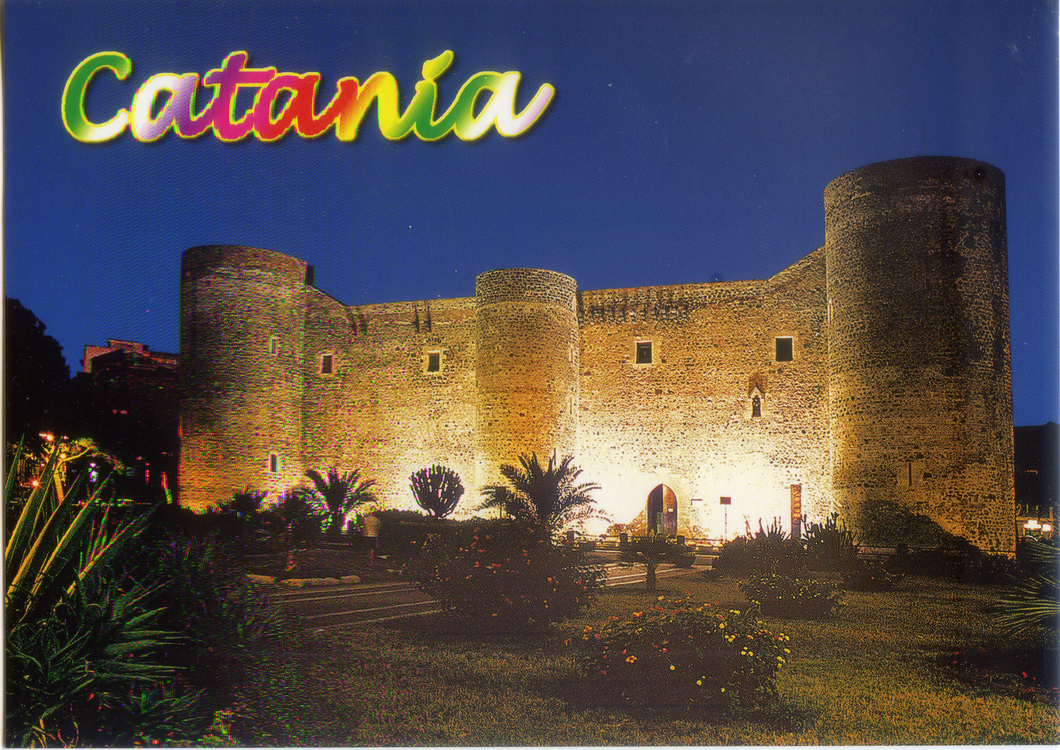 Cartolina Catania Castello Ursino (Notturno) [56204] Kina Italia