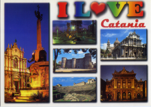 Carica l&#39;immagine nel visualizzatore di Gallery, Cartolina I Love Catania [1001] Officina Grafica Bolognese