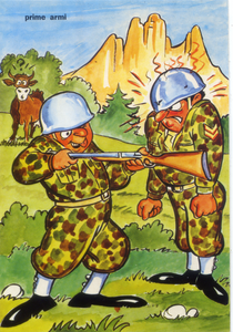 Cartolina Militare Umoristica "Prime Armi" (F/621) Kina Italia