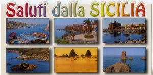Cartolina Saluti dalla Sicilia - Aci Castello e Trezza ( 51949) - Kina Italia