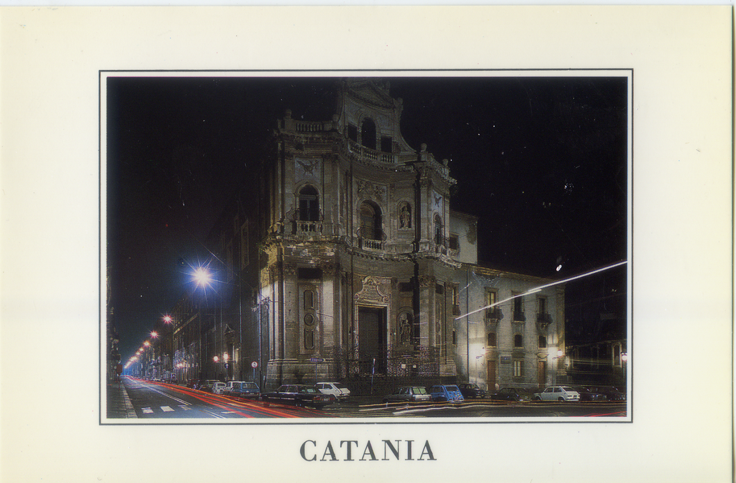 Cartolina Catania S.Placido Chiesa e Convento(0110)Labcolor-Studio Graphicus-CT