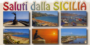 Cartolina Saluti dalla Sicilia - Giardini Naxos (51955) - Kina Italia