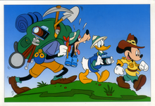 Carica l&#39;immagine nel visualizzatore di Gallery, Cartolina Walt Disney Topolino, Paperino e Pippo (in marcia) 12 x 17