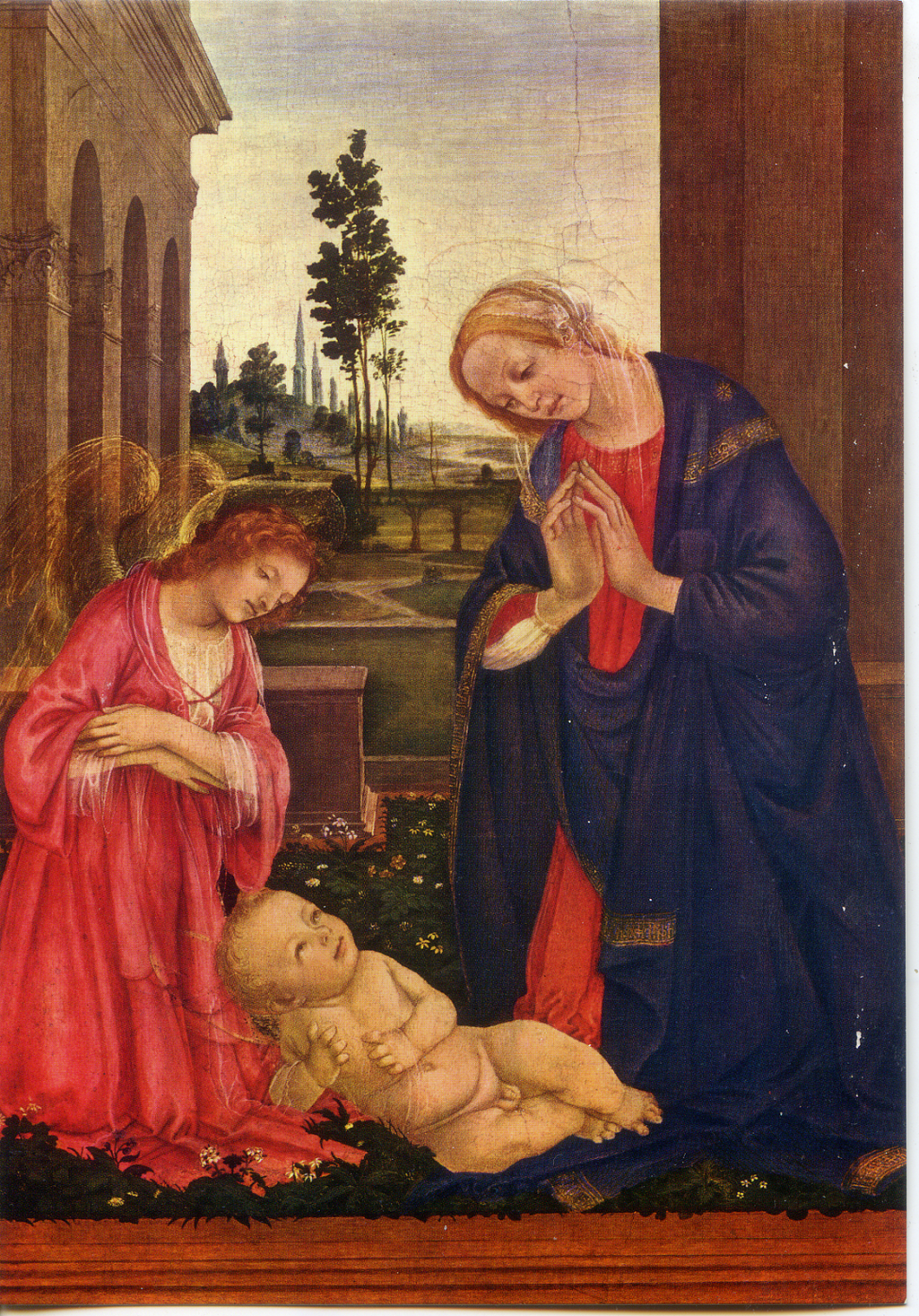 Cartolina L'Adorazione del Bambino-Filippino Lippi-(2/8917/17) Garami Milano