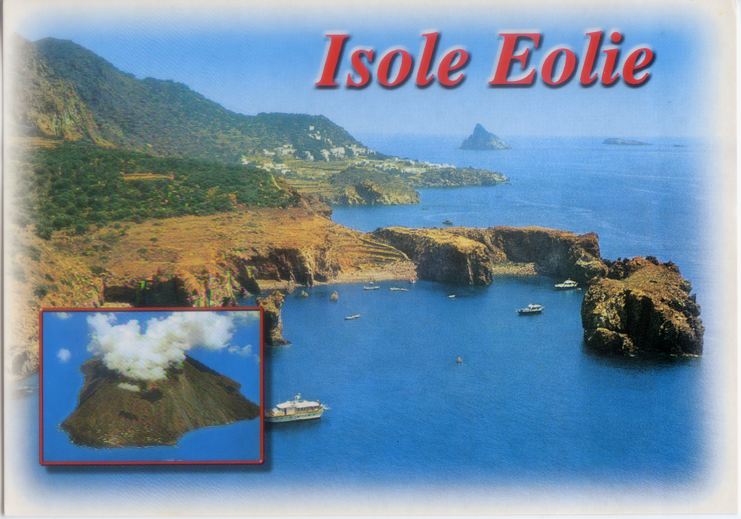 Cartolina Isole Eolie con vedute di Panarea e Stromboli - Kina Italia