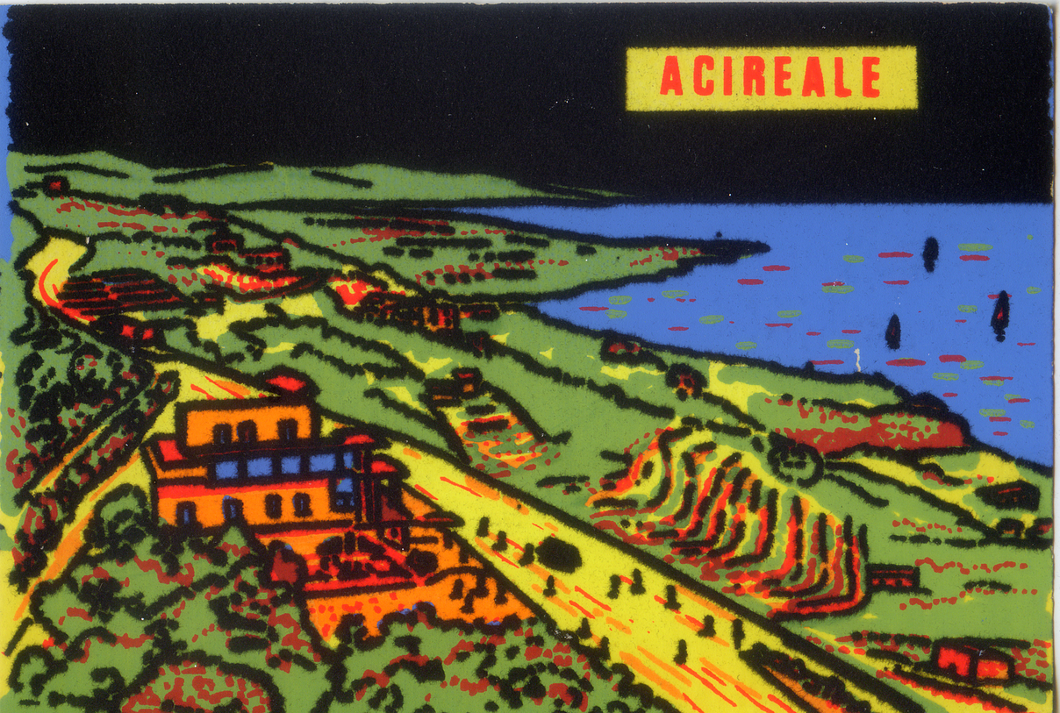 Cartolina Vellutata Acireale - Aliprandi Editore Anni '60