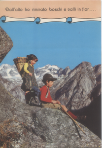 Cartolina Bambini "Alpini" con frasi da montagna (5) Marzari Schio Anni '70/80
