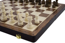 Carica l&#39;immagine nel visualizzatore di Gallery, Set Scacchi/backgammon pieghevole legno di frassino 30x30x5,5 cm