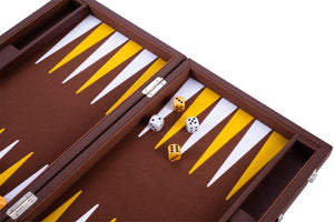 Set Backgammon 15" colore marrone/giallo/bianco