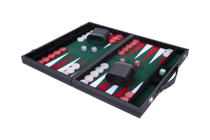 Set Backgammon 15" colore verde/rosso/bianco