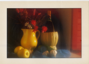 Cartolina Vaso con fiori Fiasco di vino Mele Aglio 9820155 ITALCARDS BO