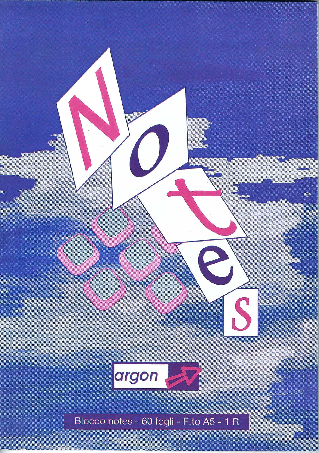 15 Block Notes Argon Formato A5 (15 x 21 cm) 60 fogli Rigatura 1 R