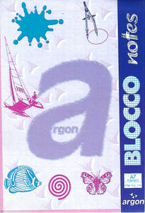 40 Block Notes Argon A7 (66 x 98 mm) tascabile 60 fogli Rigatura 5 MM 60 gr/mq