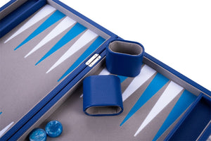 Set Backgammon 18" colore grigio/blu/bianco