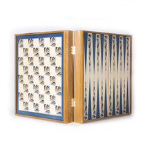 Carica l&#39;immagine nel visualizzatore di Gallery, Set Combo 4 in 1 Scacchi/Backgammon/Ludo/Snakes in legno NAVY BLUE COLOUR