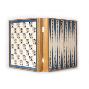 Set Combo 4 in 1 Scacchi/Backgammon/Ludo/Snakes in legno NAVY BLUE COLOUR