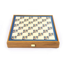 Carica l&#39;immagine nel visualizzatore di Gallery, Set Combo 4 in 1 Scacchi/Backgammon/Ludo/Snakes in legno NAVY BLUE COLOUR