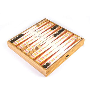 RAINBOW COLOURS - 4 in 1 Set Combo in legno - Scacchi/Backgammon/Ludo/Snakes