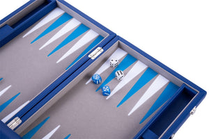 Set Backgammon 18" colore grigio/blu/bianco