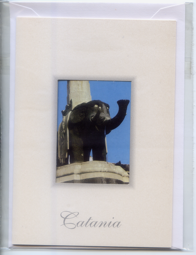 Biglietto Augurale di Catania [L'Elefante] - Biglietto a due Ante