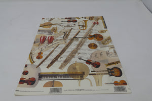 5 Fogli Carta Regalo Sealing con strumenti musicali Kina Italia/EuroGrafica