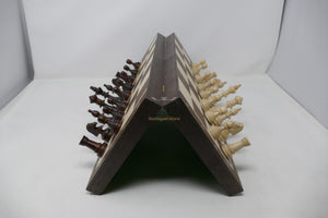 Set Scacchi Magnetici in legno Intarsiato Wenge e Acero Re 76 mm