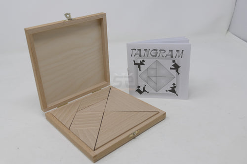 Tangram in legno con custodia in legno 12 x 12 cm Colore Naturale