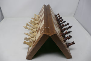 Set Scacchi Magnetici in legno Intarsiato Mogano e Acero Re 76 mm