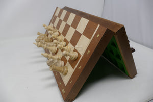 Set Scacchi Magnetici in legno Intarsiato Mogano e Acero Re 76 mm
