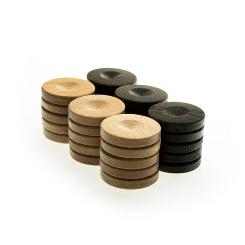 Pedine da Backgammon in legno colore marrone/legno diametro 26 mm